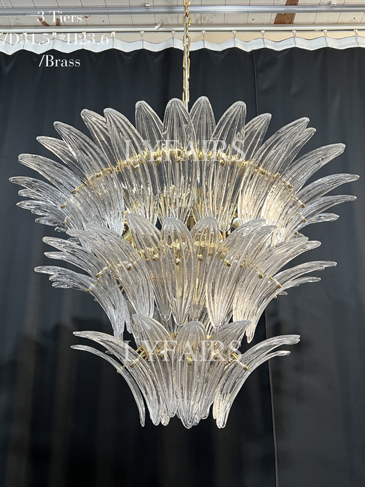 Lustre en verre artistique à motif de fleurs pour salon/chambre