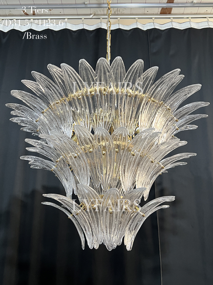 Lustre en verre artistique à motif de fleurs pour salon/chambre