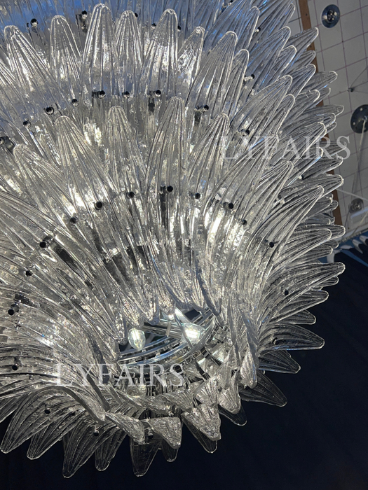 Lustre en verre artistique à motif de fleurs pour salon/chambre