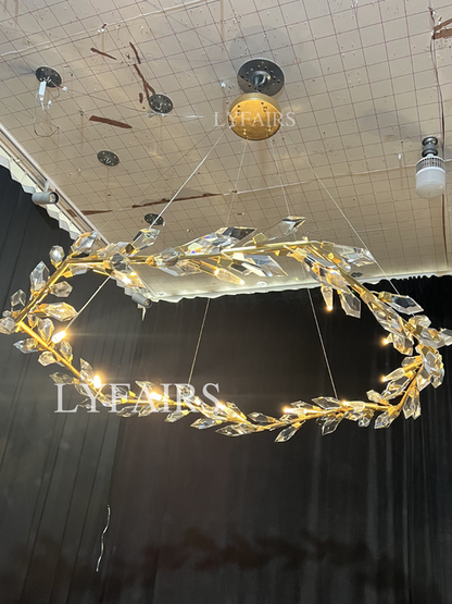 Art Handcrafted 1/2/3-tier Diamond-cut Crystal Chandelier for Living/Dining Room/Bedroom