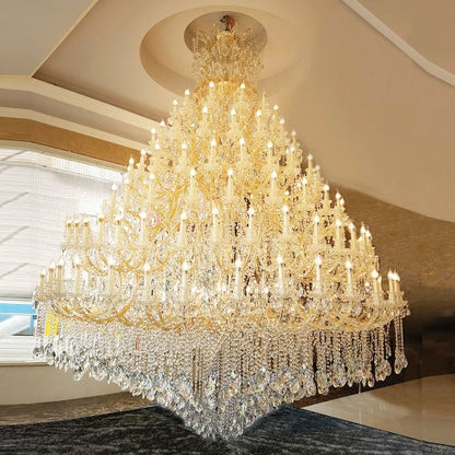 Huge Candle Crystal Chandelier for High-celing