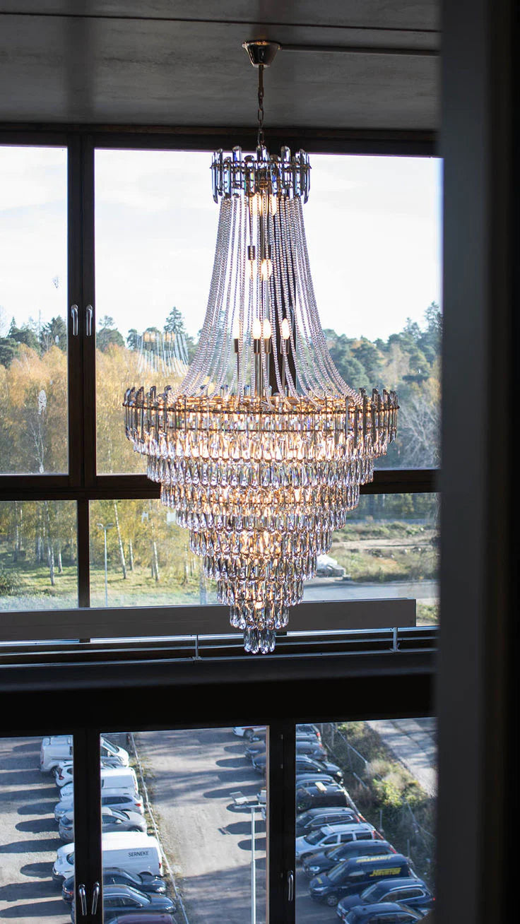 Luxury Modern Multi-tiered Crystal Chandelier for Staircase/Foyer/Villa
