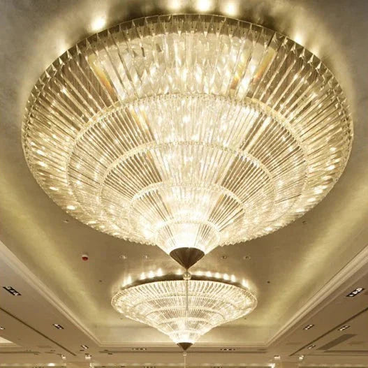 Lampadario di cristallo moderno di lusso a filo per soffitti bassi