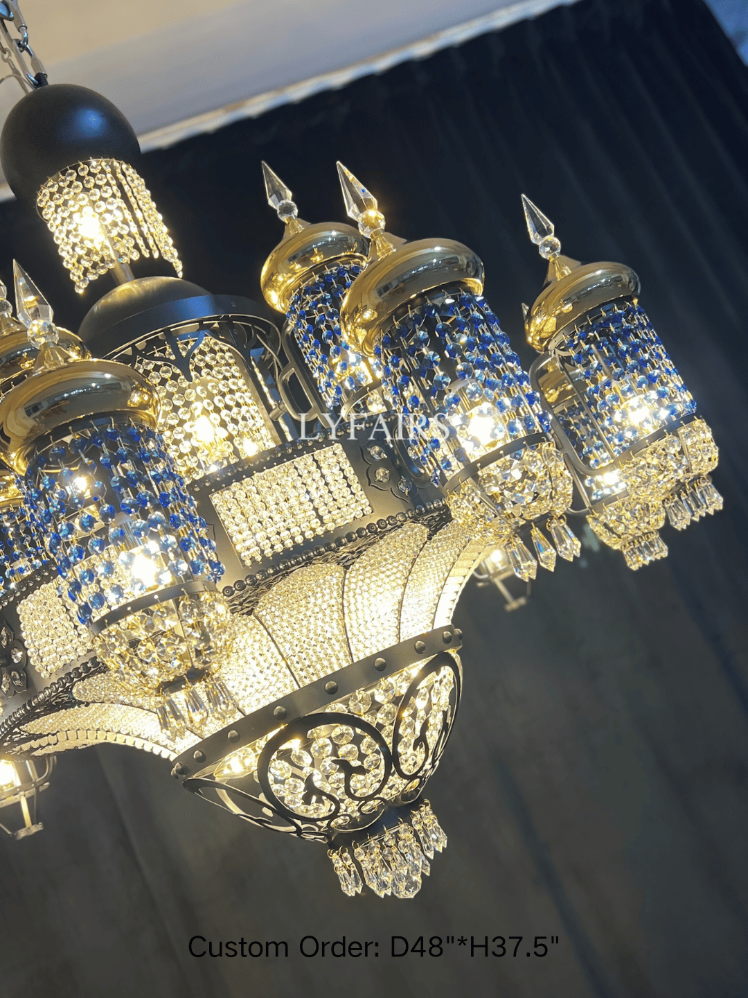 Arabian Nights Palace‑Style Sculptural Maximalist Crystal Lantern Chandelier