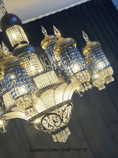 Arabian Nights Palace‑Style Sculptural Maximalist Crystal Lantern Chandelier