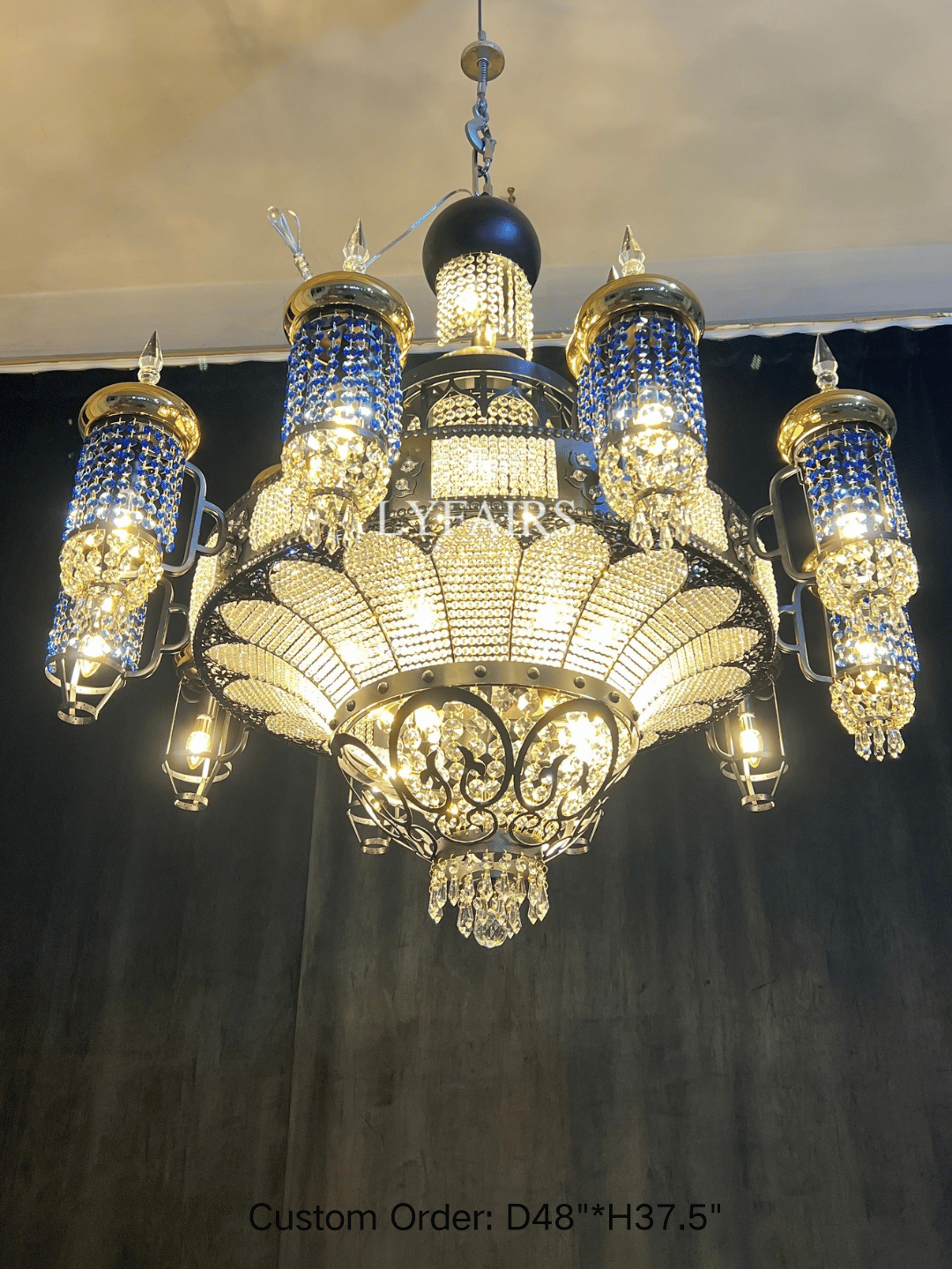 Arabian Nights Palace‑Style Sculptural Maximalist Crystal Lantern Chandelier