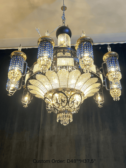 Arabian Nights Palace‑Style Sculptural Maximalist Crystal Lantern Chandelier