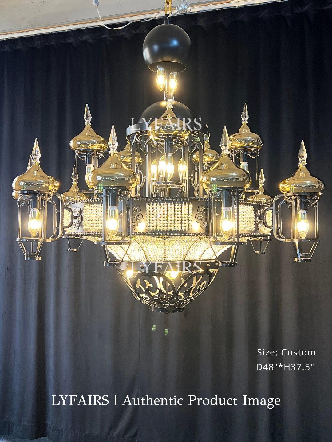 Arabian Nights Palace‑Style Sculptural Maximalist Crystal Lantern Chandelier