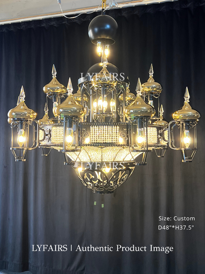 Arabian Nights Palace‑Style Sculptural Maximalist Crystal Lantern Chandelier