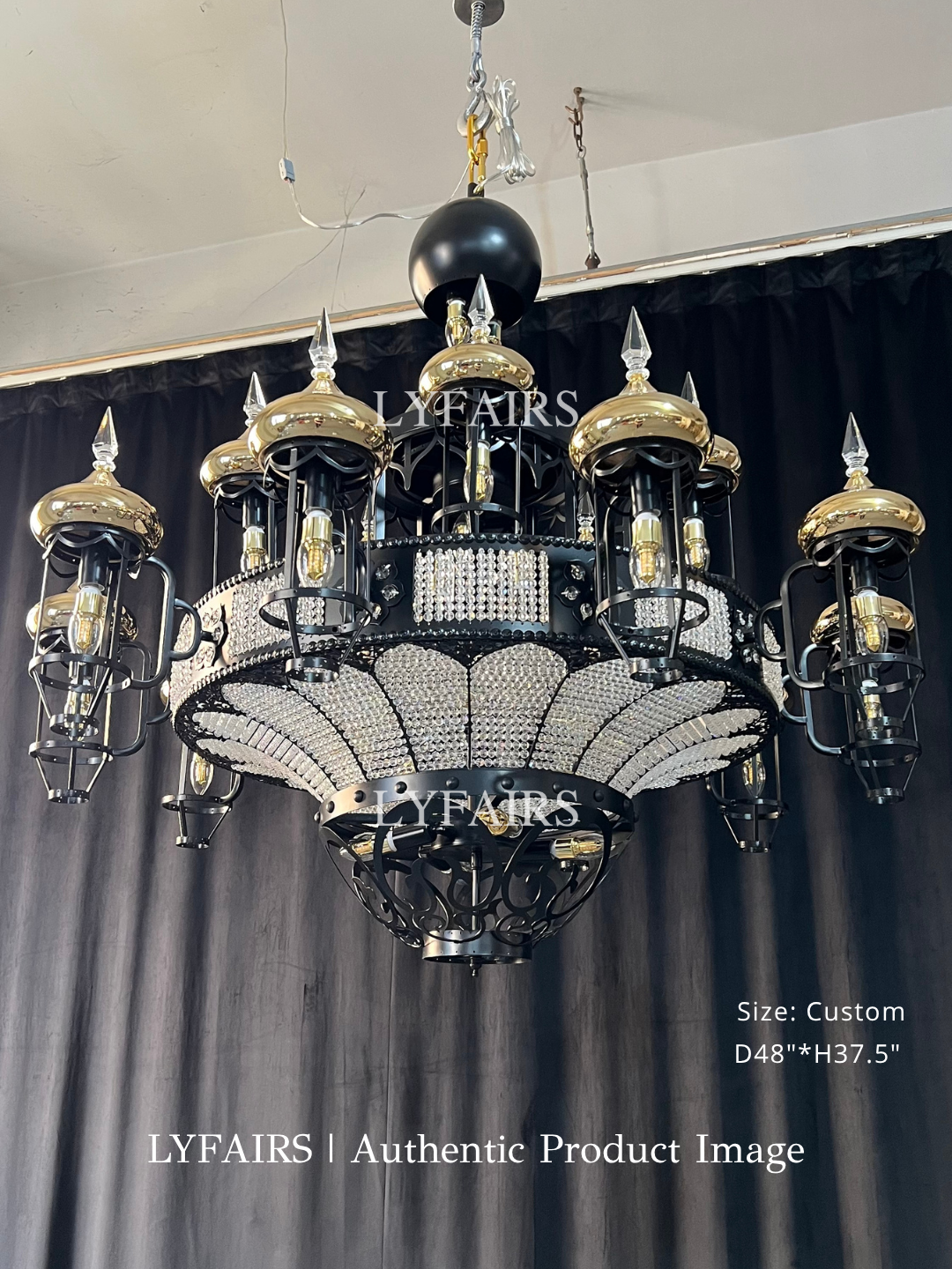 Arabian Nights Palace‑Style Sculptural Maximalist Crystal Lantern Chandelier