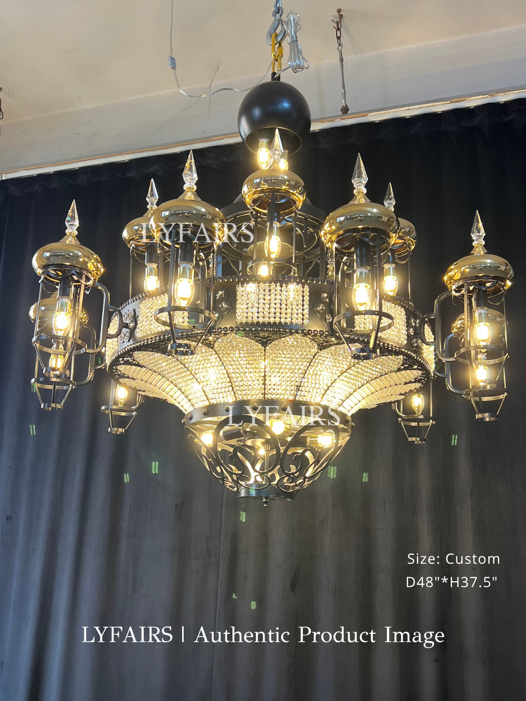 Arabian Nights Palace‑Style Sculptural Maximalist Crystal Lantern Chandelier