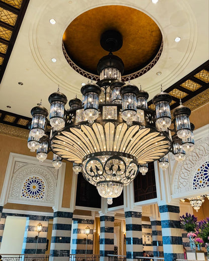 Arabian Nights Palace‑Style Sculptural Maximalist Crystal Lantern Chandelier