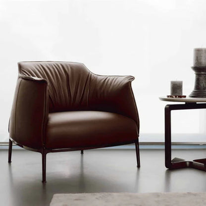 Italian Minimalist Leather Armchair