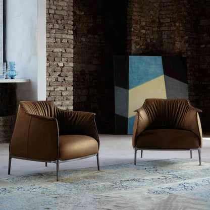 Italian Minimalist Leather Armchair