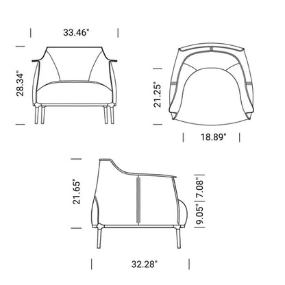 Italian Minimalist Leather Armchair