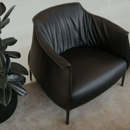 Italian Minimalist Leather Armchair
