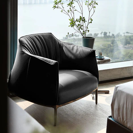 Italian Minimalist Leather Armchair