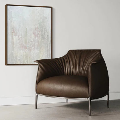 Italian Minimalist Leather Armchair