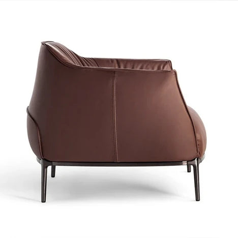 Italian Minimalist Leather Armchair