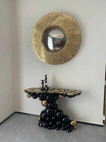 Luxury Designer Black & Gold Bubbles Entrance Table/Console