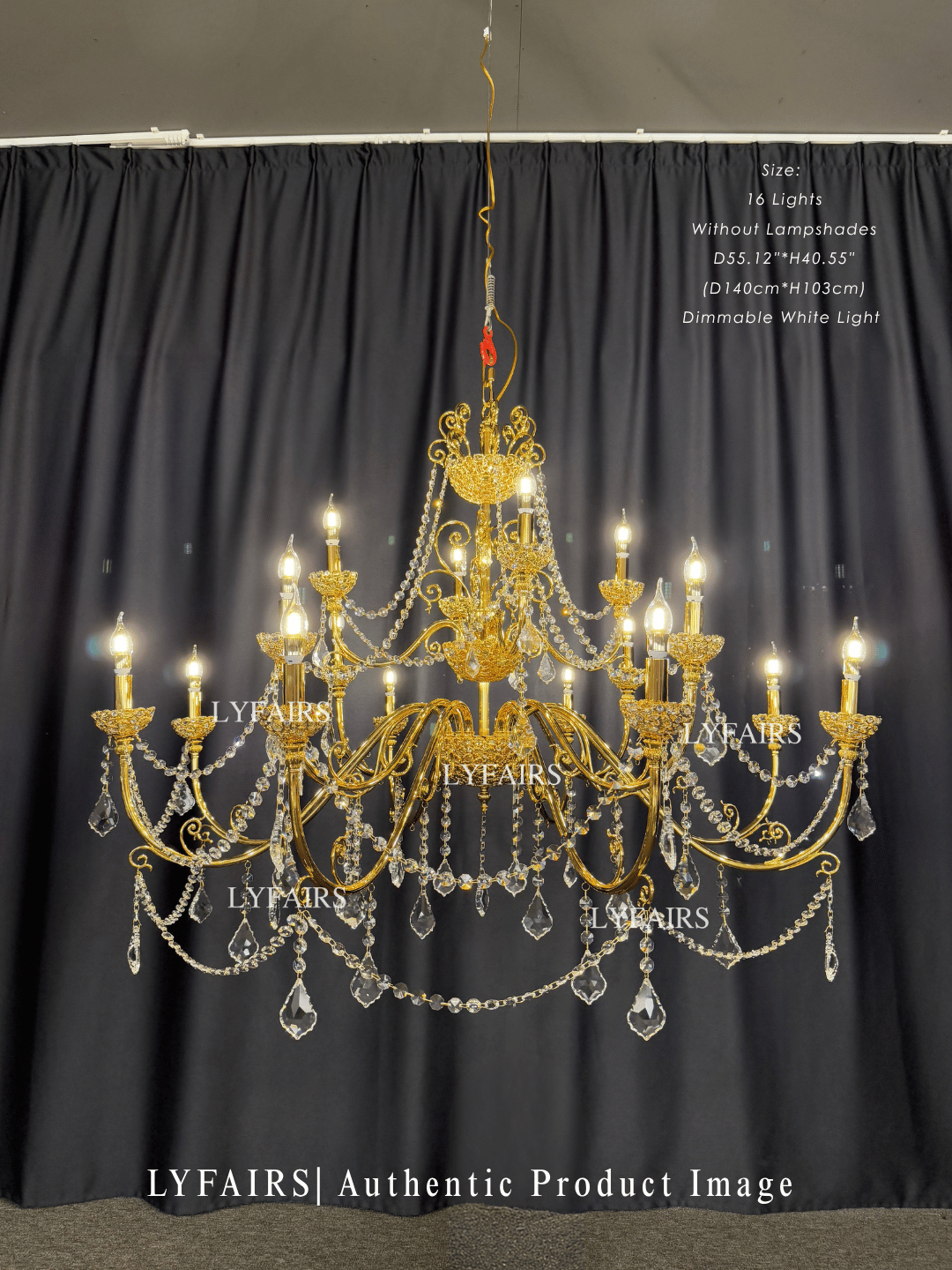 Vintage Baroque Palace Style Gilded Crystal Candle Chandelier Collection