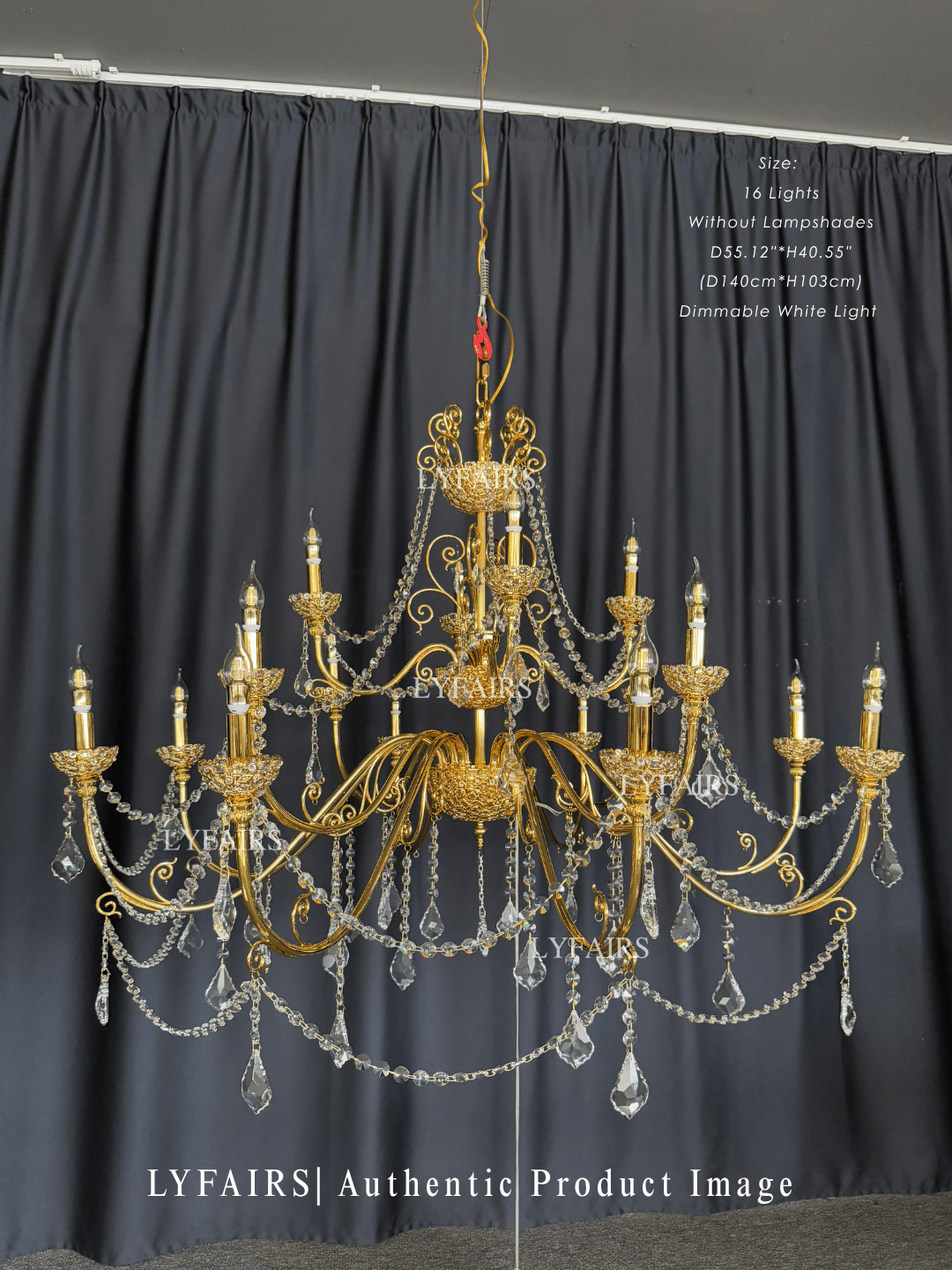 Vintage Baroque Palace Style Gilded Crystal Candle Chandelier Collection