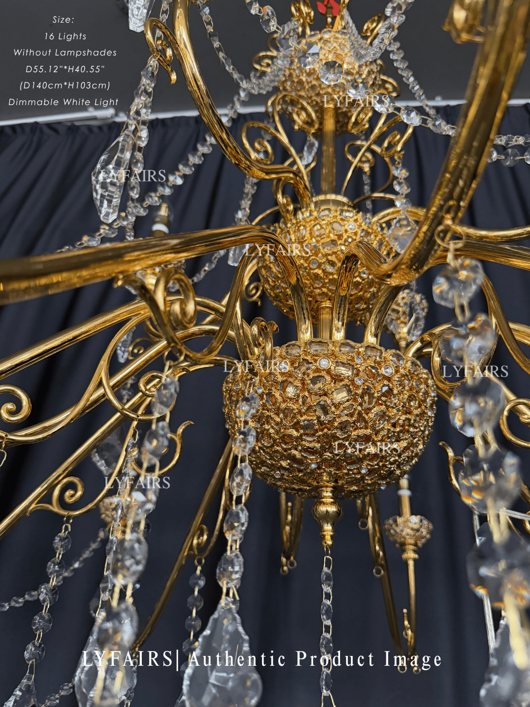 Vintage Baroque Palace Style Gilded Crystal Candle Chandelier Collection