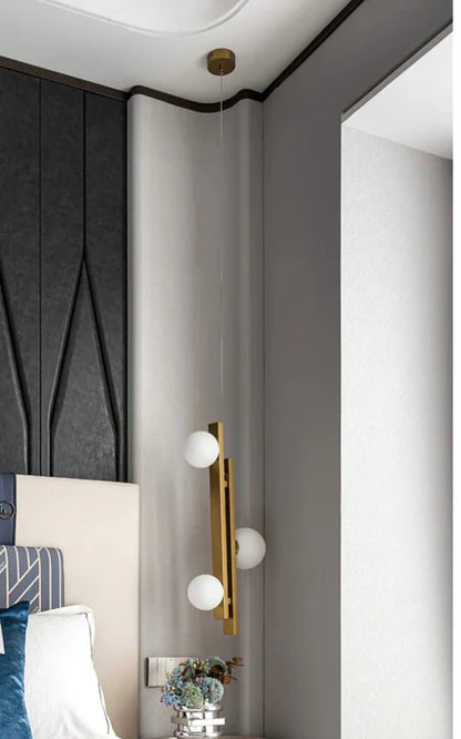 Modern 3-Light Glass Ball Chandelier for Low-ceiling