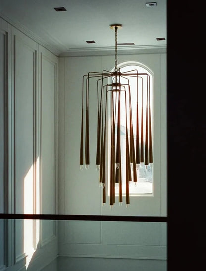 Luxury 23-Light Brass Tree Pendant Light for Low-ceiling