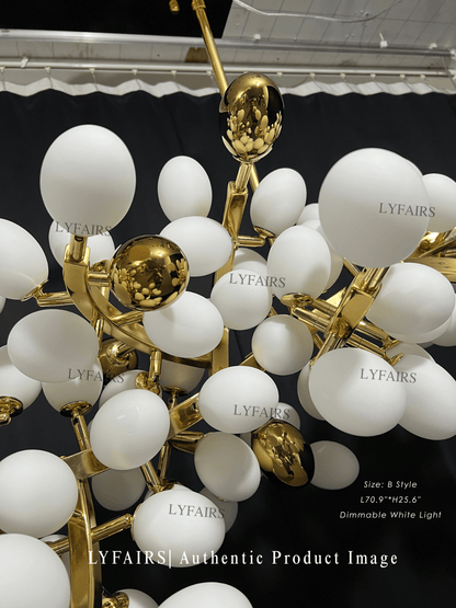 Lustre de luxe en forme de raisin blanc pur, design créatif nordique, pour salon/salle à manger