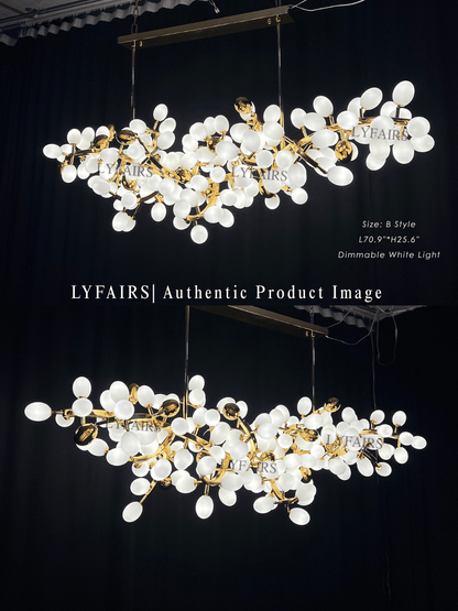 Lustre de luxe en forme de raisin blanc pur, design créatif nordique, pour salon/salle à manger