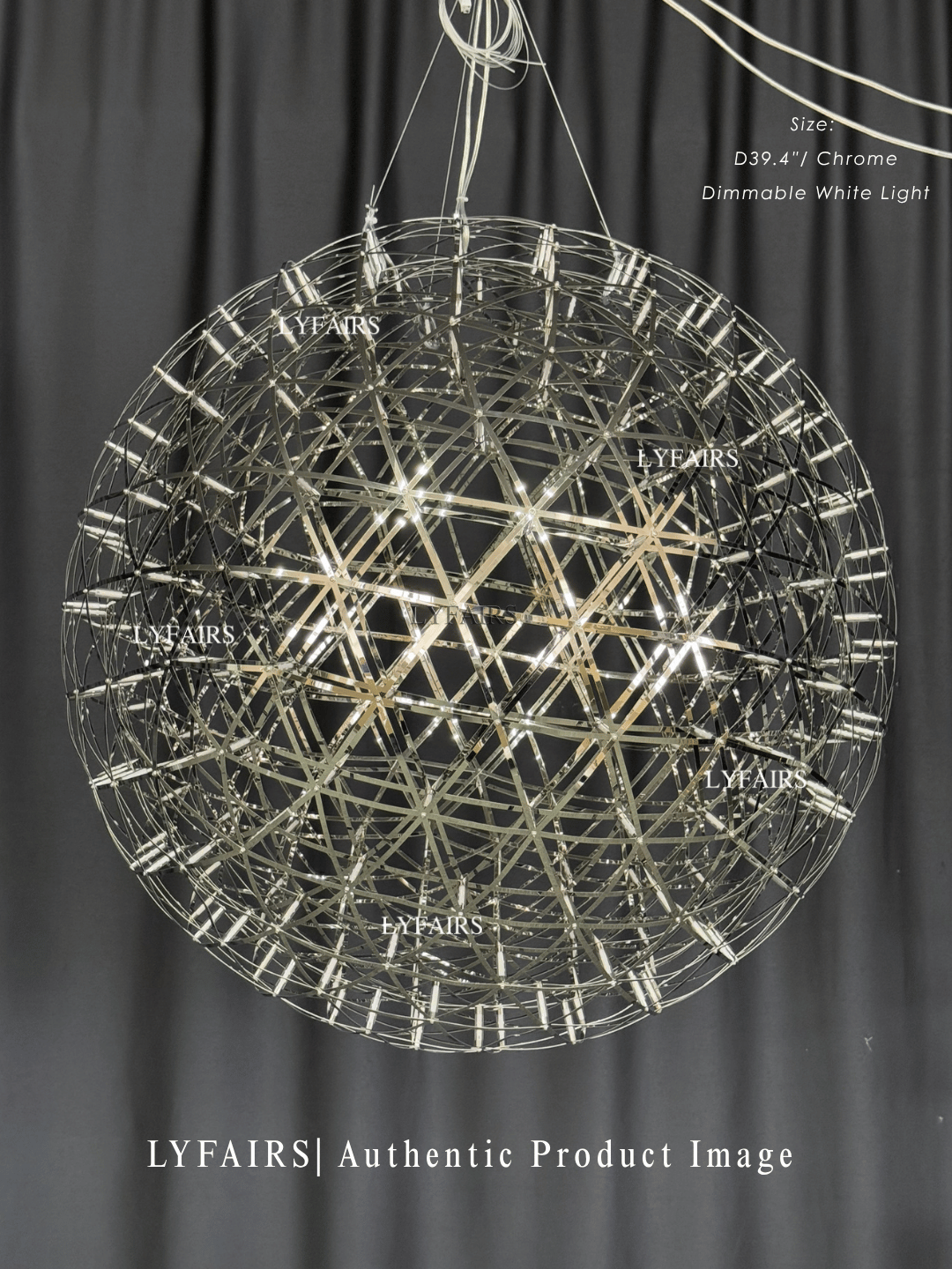Round Starry Sky Chandelier Light Fire Ball Ceiling Lighting for Living Room/Cottage