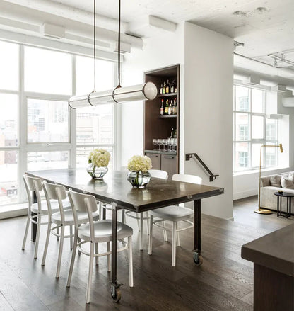Modern Cylindrical Chandelier for Dining Room/Kitchen Island