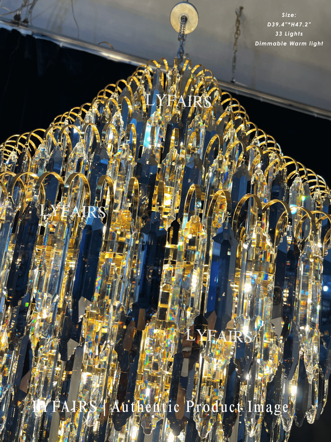 Lustre décoratif en cristal extra large pour hall d'entrée, salon, escalier