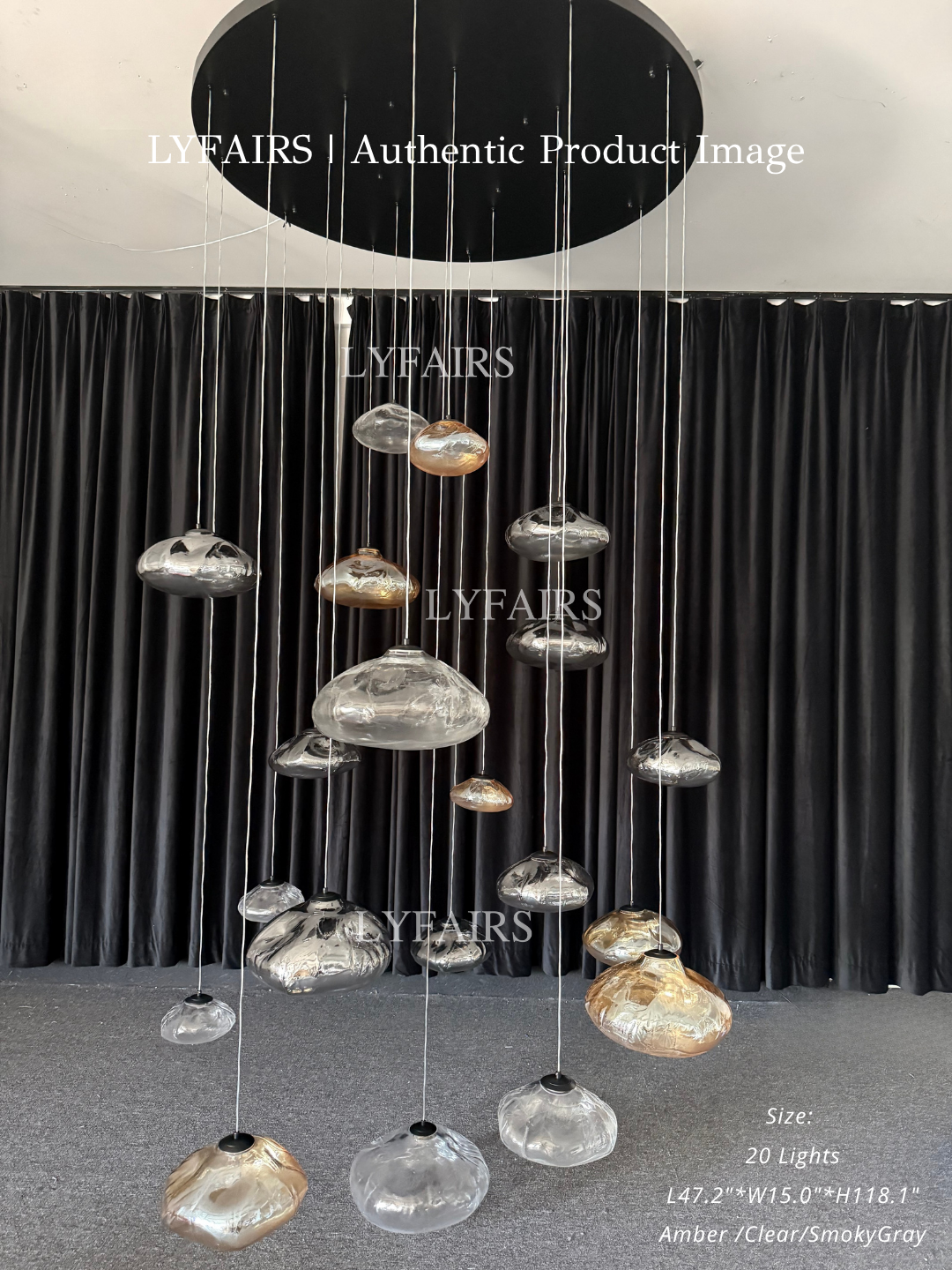 Lampadario decorativo in vetro minimalista nordico extra large a forma di nuvola per scale/soggiorno/stanza con soffitto alto