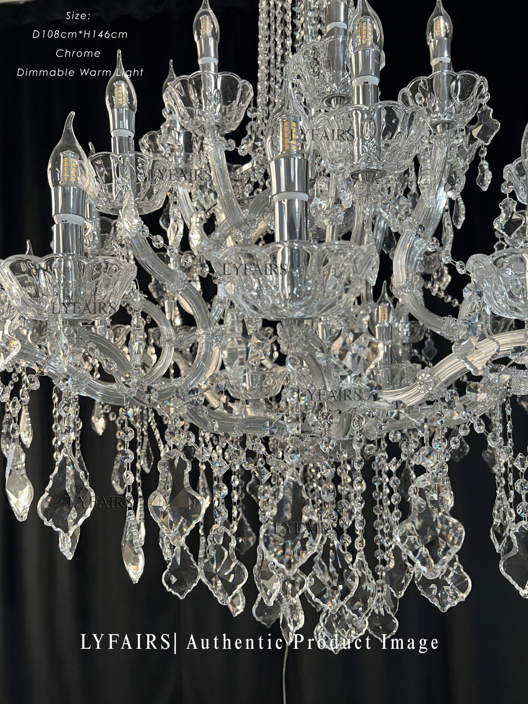 Lustre suspendu en cristal style empire rétro extra large pour salon/foyer/entrée