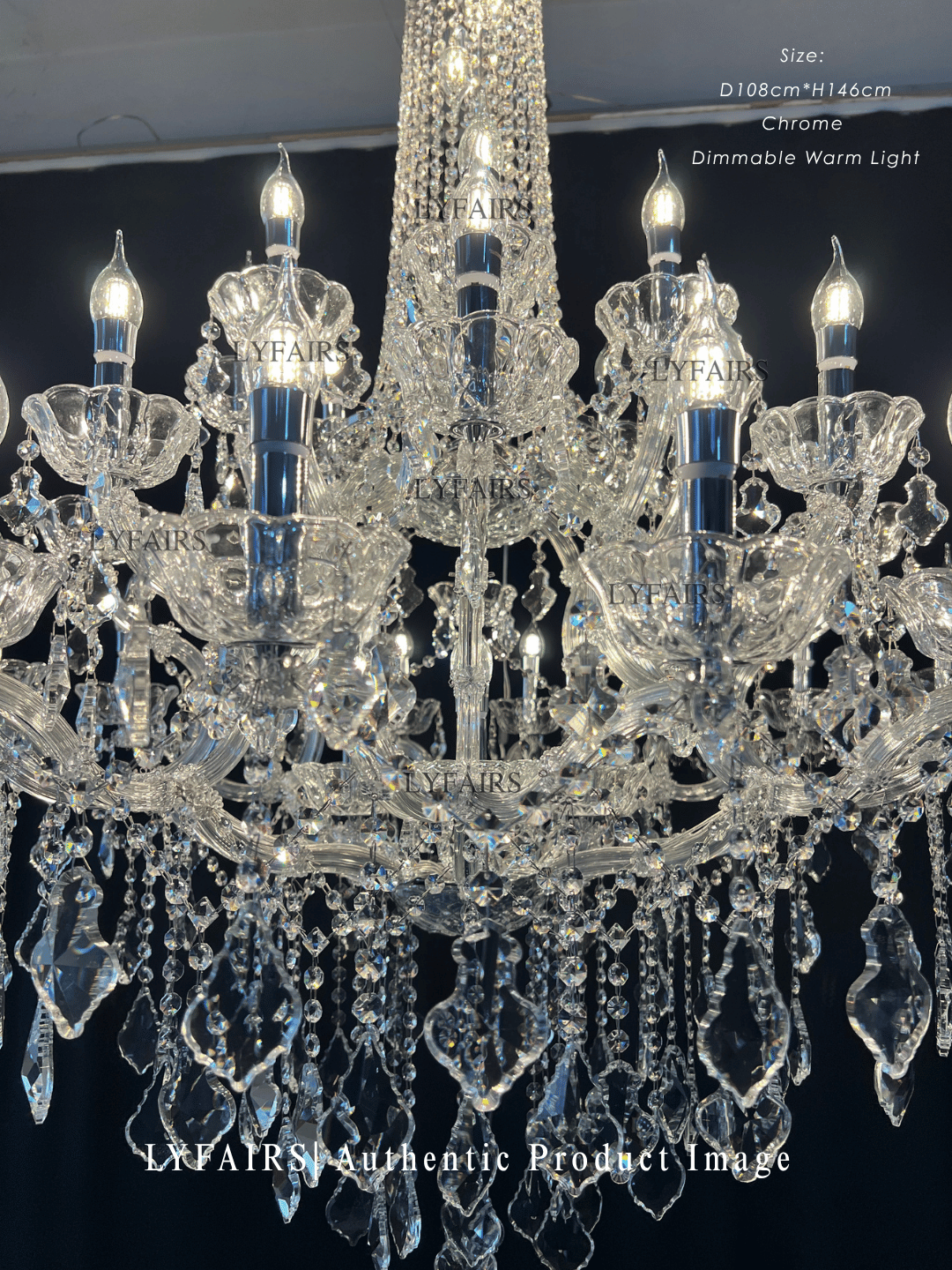 Lustre suspendu en cristal style empire rétro extra large pour salon/foyer/entrée
