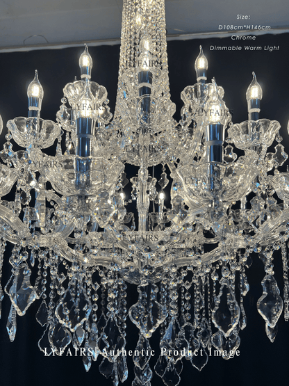 Lustre suspendu en cristal style empire rétro extra large pour salon/foyer/entrée