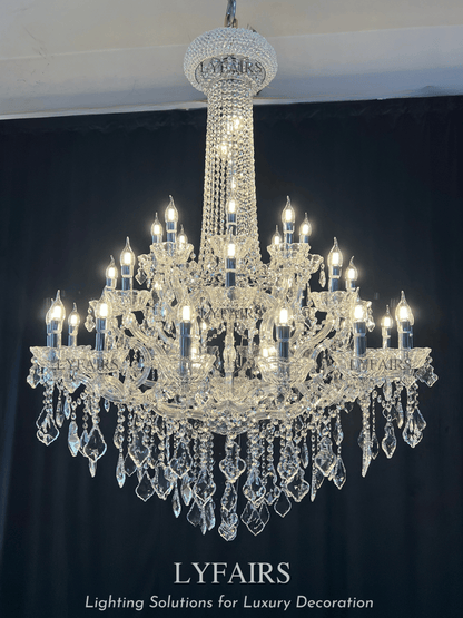 Lustre suspendu en cristal style empire rétro extra large pour salon/foyer/entrée