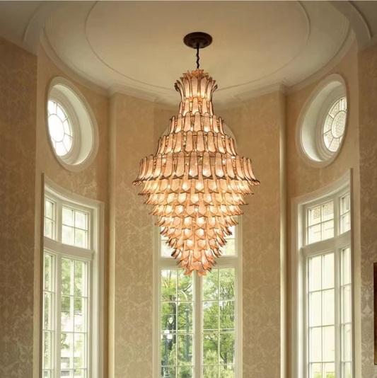 Extra Large Luxury Multi-tier Gold Crystal Chandelier for Stairs/Large High-ceiling Room