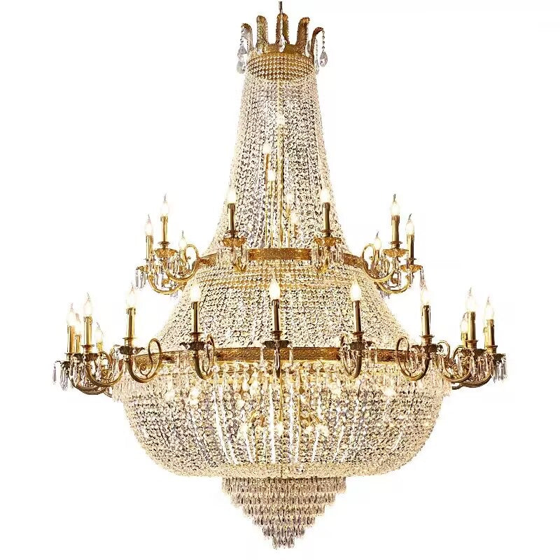 Mid Century Mediterranean Luxury Crystal Chandelier for foyer and living room
