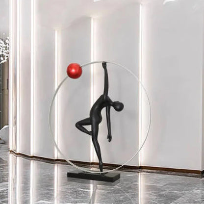 Chrome Ring Dancing Statue