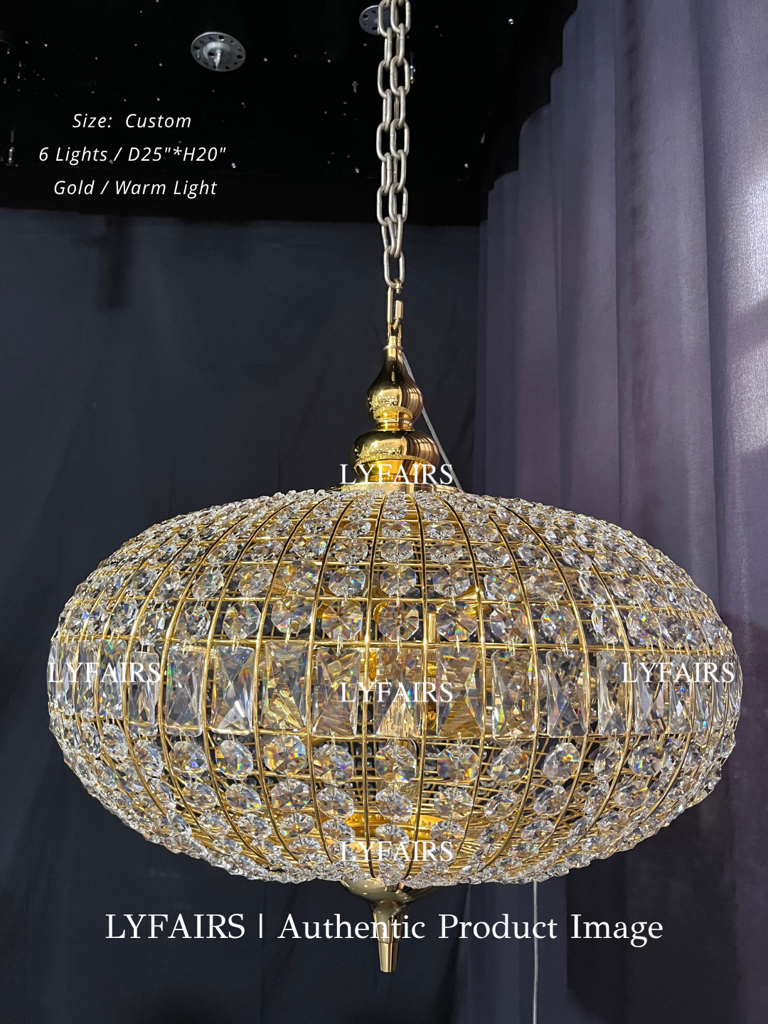 French Empire Vintage Bead Crystal Chandelier for Living Room/Bedroom