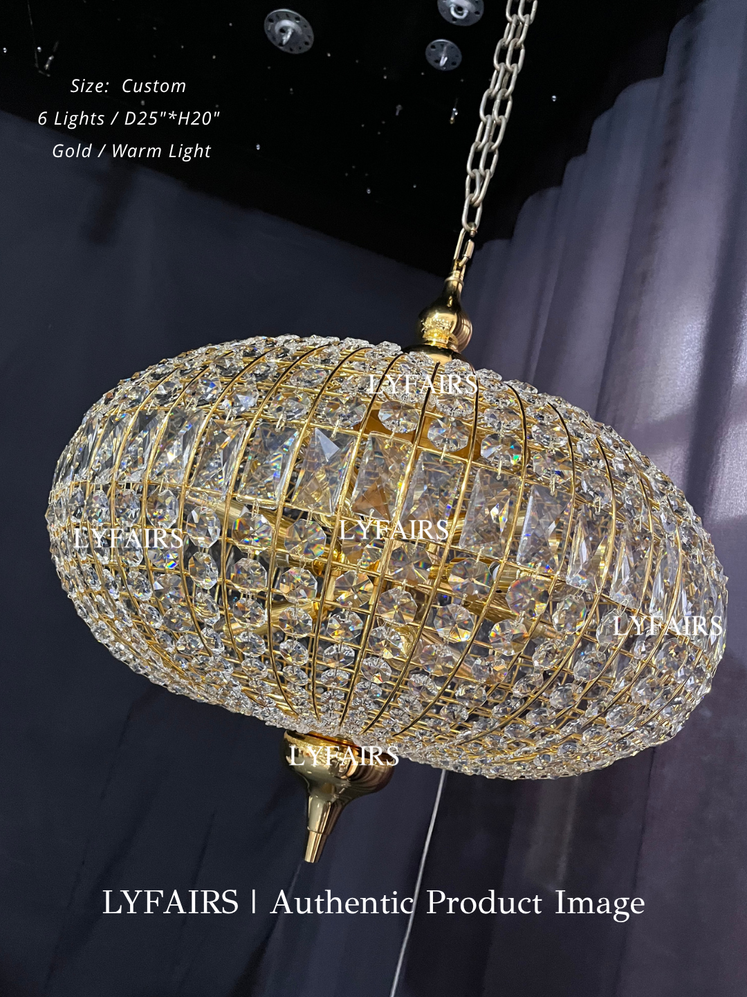 French Empire Vintage Bead Crystal Chandelier for Living Room/Bedroom