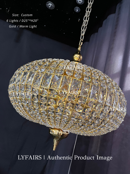 French Empire Vintage Bead Crystal Chandelier for Living Room/Bedroom