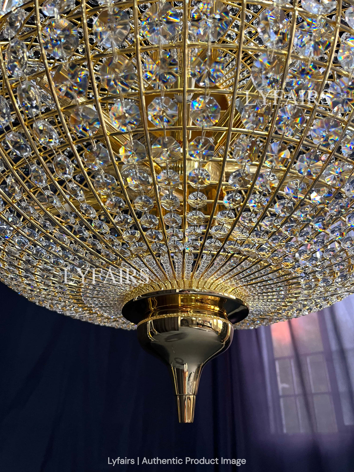 French Empire Vintage Bead Crystal Chandelier for Living Room/Bedroom