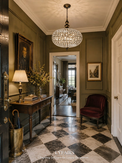 French Empire Vintage Bead Crystal Chandelier for Living Room/Bedroom