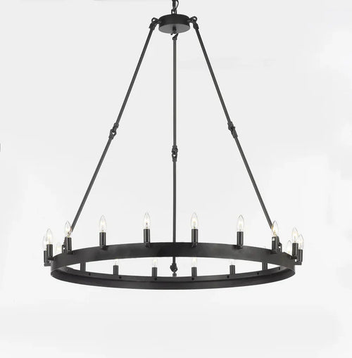 Lampadario ad anello in metallo a 1/2/3 livelli in stile industriale minimalista per soffitti alti 