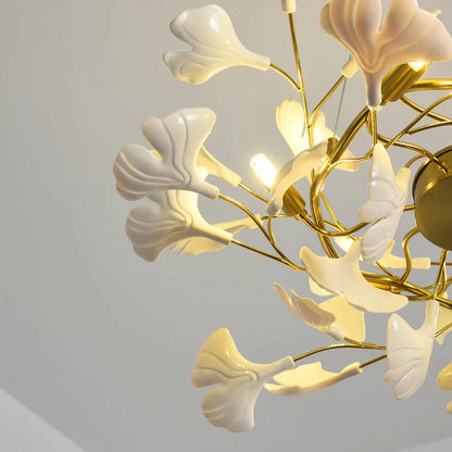 Modern Ceramic Gingko Chandelier for Living Room/Bedroom