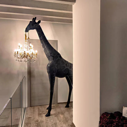 Lampada da terra a forma di giraffa con scultura di animali di design creativo